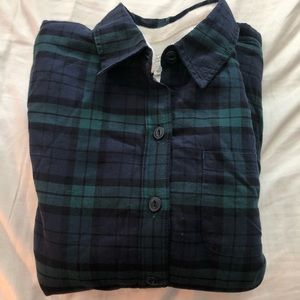 LL BEAN FLEECE LINED FLANNEL